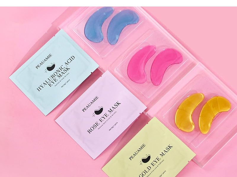 Zermet 1 Under Eye Patches Gold and Hyaluronic Acid for puffy eyes,Rose Eye Masks for Dark Circles and Puffiness skin care Smooth Wrinkles products 30 Pairs
