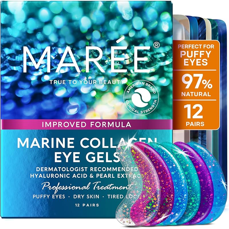 Zermet 1 Zermet 1  Eye Gels - Pads Under Eye Patches for Puffy Eyes and Dark Circles with Collagen & Hyaluronic Acid - Anti Wrinkles Under Eye Masks Skincare Treatment for Puffiness & Bags - Parches Para Ojeras