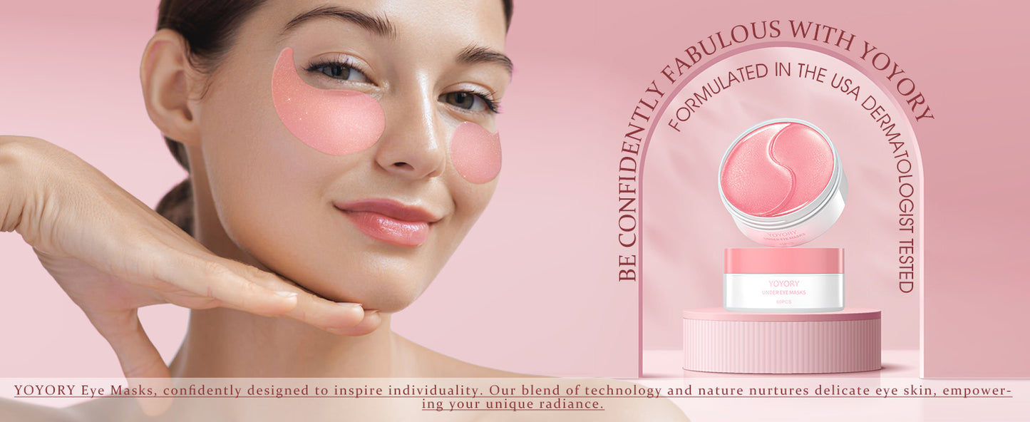 Zermet 1 Under Eye Patches Masks - for Dark Circles, Puffiness, Eye bags,and Fine Lines Smoothing Skin Care Treatment with Collagen and Hyaluronic Acid for Women and Men, (60 Pcs) Pink