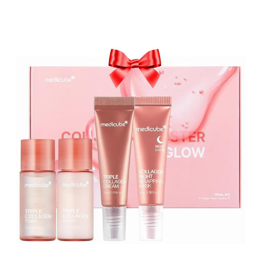 Zermet 1 medicube Glass Skin Collagen Trial Kit | Korean Skincare Set and Kit | Gifts for women | 4-Step Skincare Set for glowy skin | Travel Size