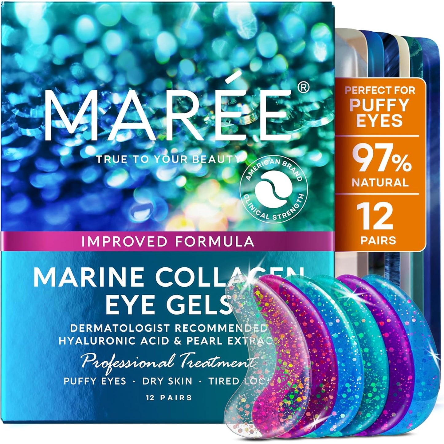 Zermet 1 Zermet 1  Eye Gels - Pads Under Eye Patches for Puffy Eyes and Dark Circles with Collagen & Hyaluronic Acid - Anti Wrinkles Under Eye Masks Skincare Treatment for Puffiness & Bags - Parches Para Ojeras