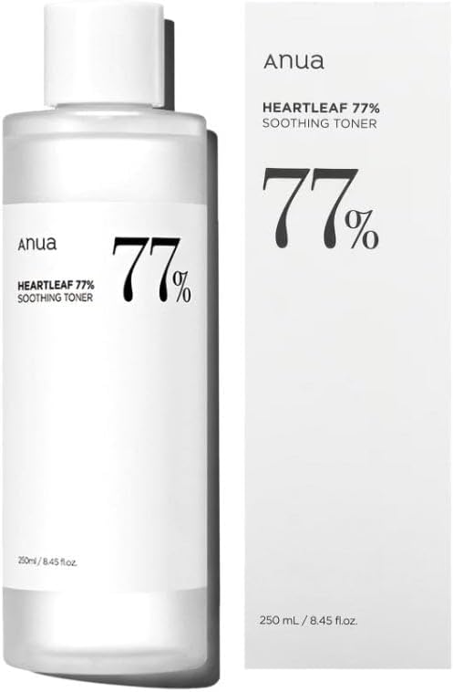 Zermet 1 Anua Heartleaf 77 Soothing Toner I pH 5.5 Trouble Care, Calming Skin, Refreshing, Hydrating, Purifying, Cruelty Free, Vegan,(250ml / 8.45 fl.oz.)