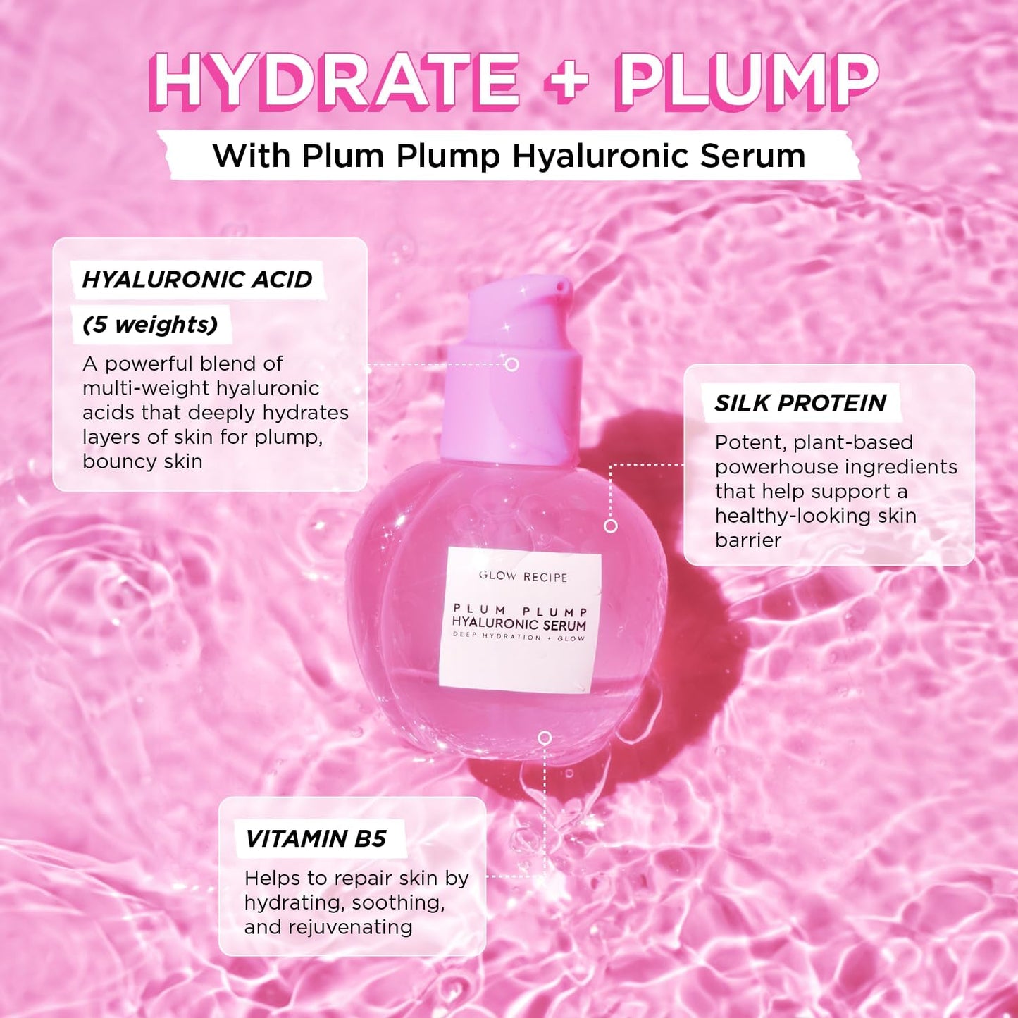 Zermet 1 Glow Recipe Dewy Babies Travel Skincare Set - Plum Plump Hyaluronic Acid Serum + Dewy Flush Tinted Blush Drops + Pink Juice Face Moisturizer + Bronzing Hue Drops + Ultra Fine Facial Mist (5 Count)