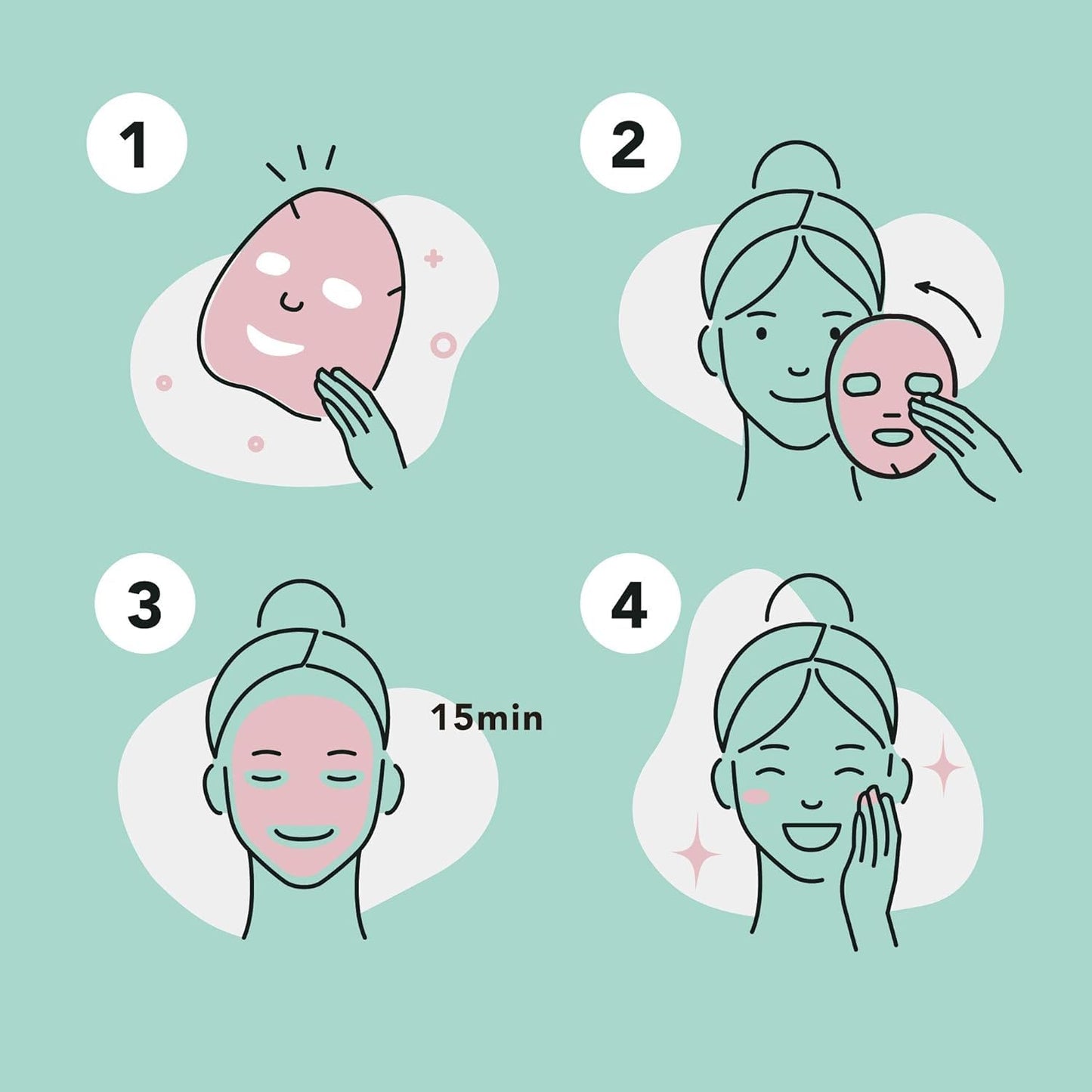 Zermet 1 Zermet 1 Facial Sheet Face Mask Variety Set Classic Authentic Korean Moisturizing Skincare (12-Packs)