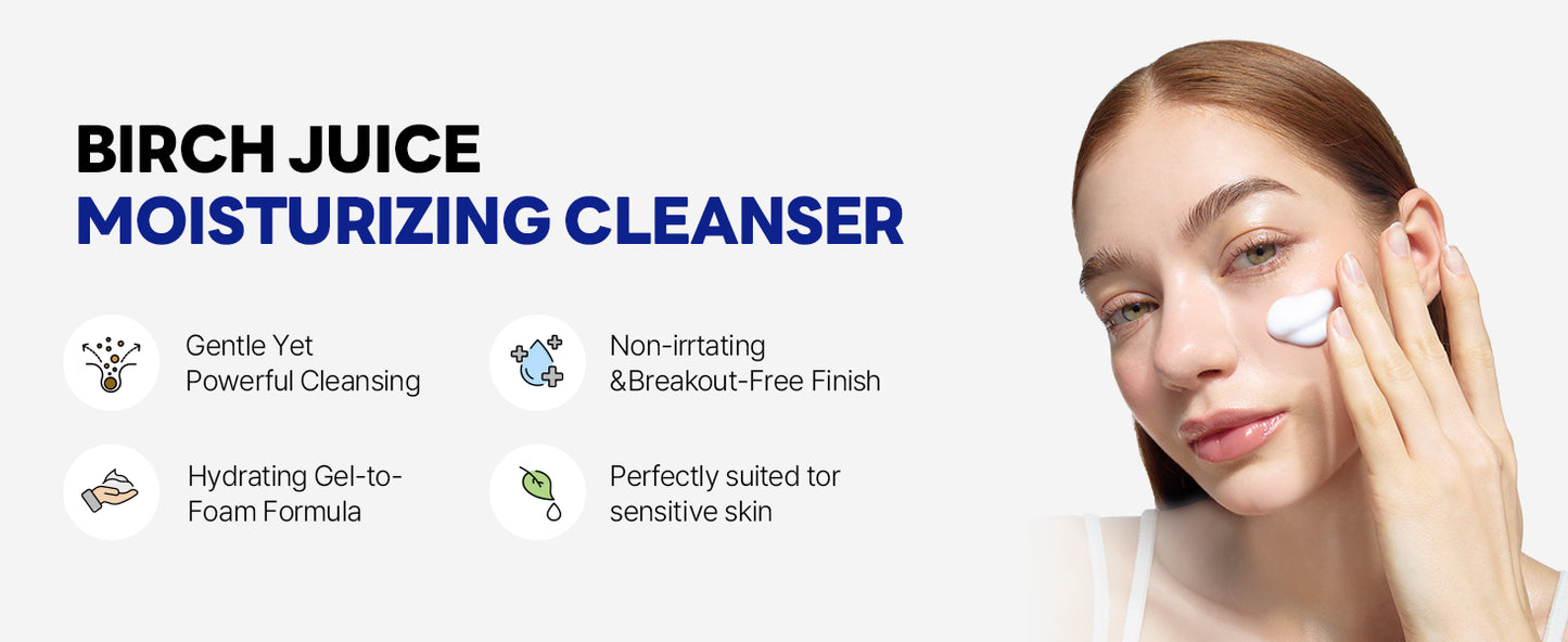 Zermet 1 Zermet 1 Birch Juice Moisturizing Cleanser | Unclogs hidden sebum, Clears away dead skin cells., Soothing, Low pH, Gel Type Cleanser (5.07 fl.oz)
