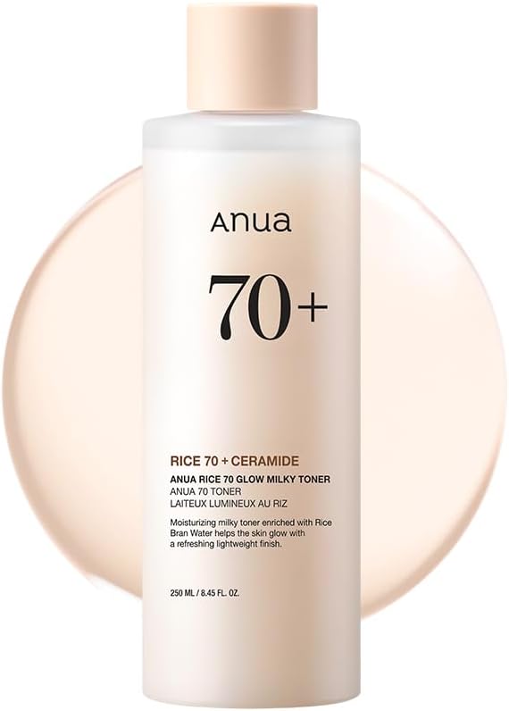 Zermet 1 Zermet 1 Rice 70 Glow Milky Toner, for Glass Skin, Rice Water, Niacinamide, Ceramides, Panthenol, Fragrance-Free, Non comedogenic, Fungal Acne Safe, Korean Skin Care, 250ml/8.45fl.oz.