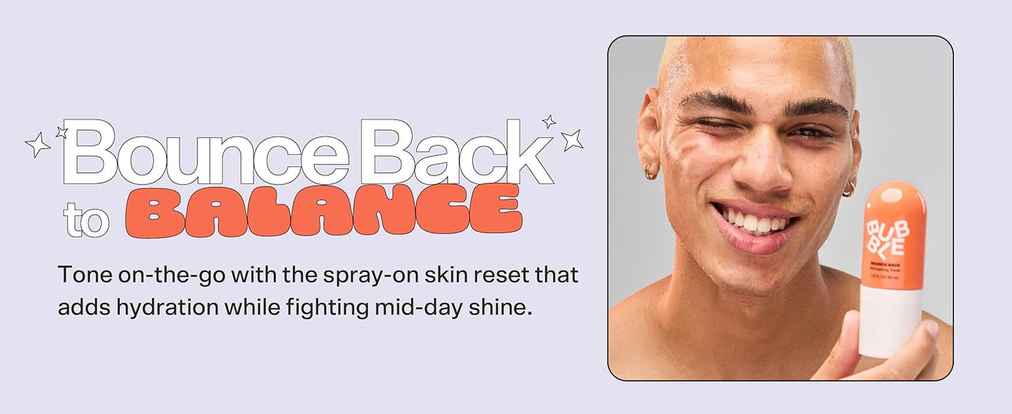 Zermet 1 Zermet 1 Skincare Bounce Back Hydrating Toner Spray - Balancing + Pore Minimizing Toner for Face - Made With Niacinamide + Willow Bark to Help Even and Mattify Oily Skin - On-The-Go Skin Care (55ml)