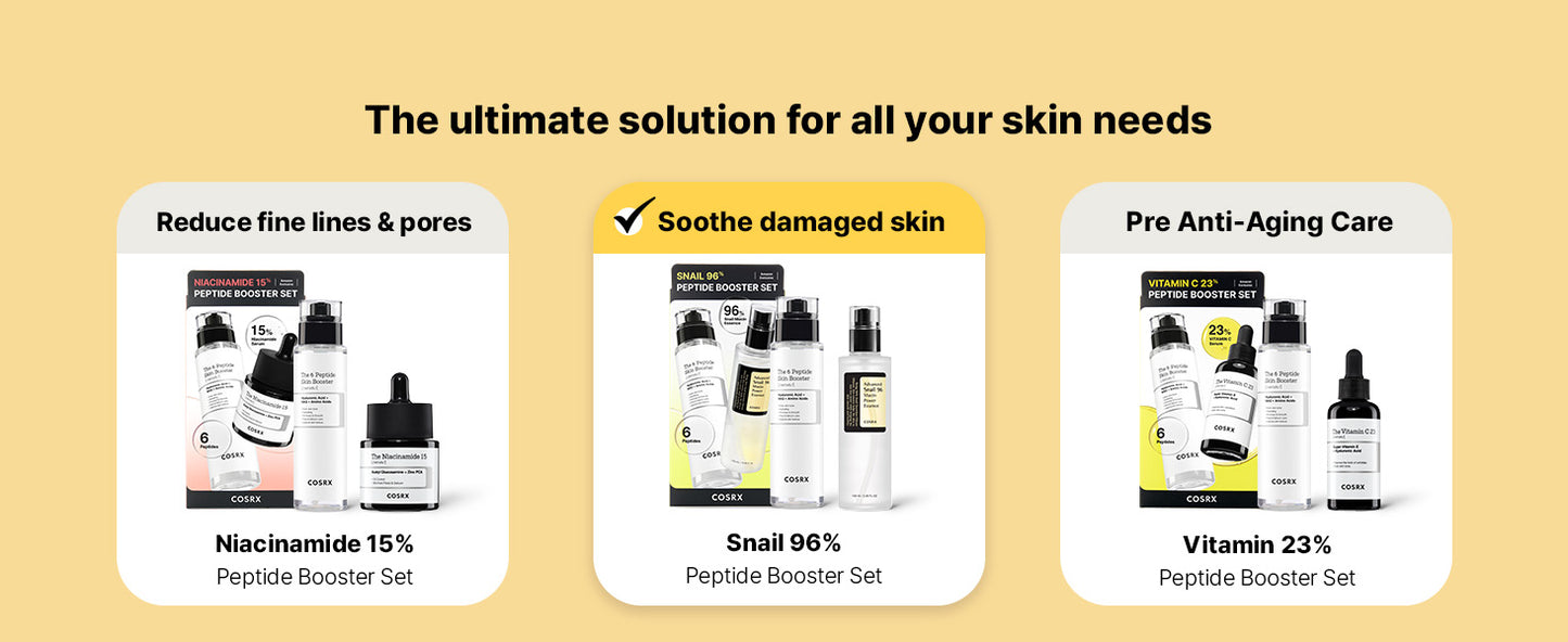 Zermet 1 Zermet 1  Snail Mucin 96% Peptide Booster Set - Amazon Exclusive - Korean Skin Care, Gift Sets, Skin Care Sets for Women, Advanced Snail Mucin Serum, Face Serum