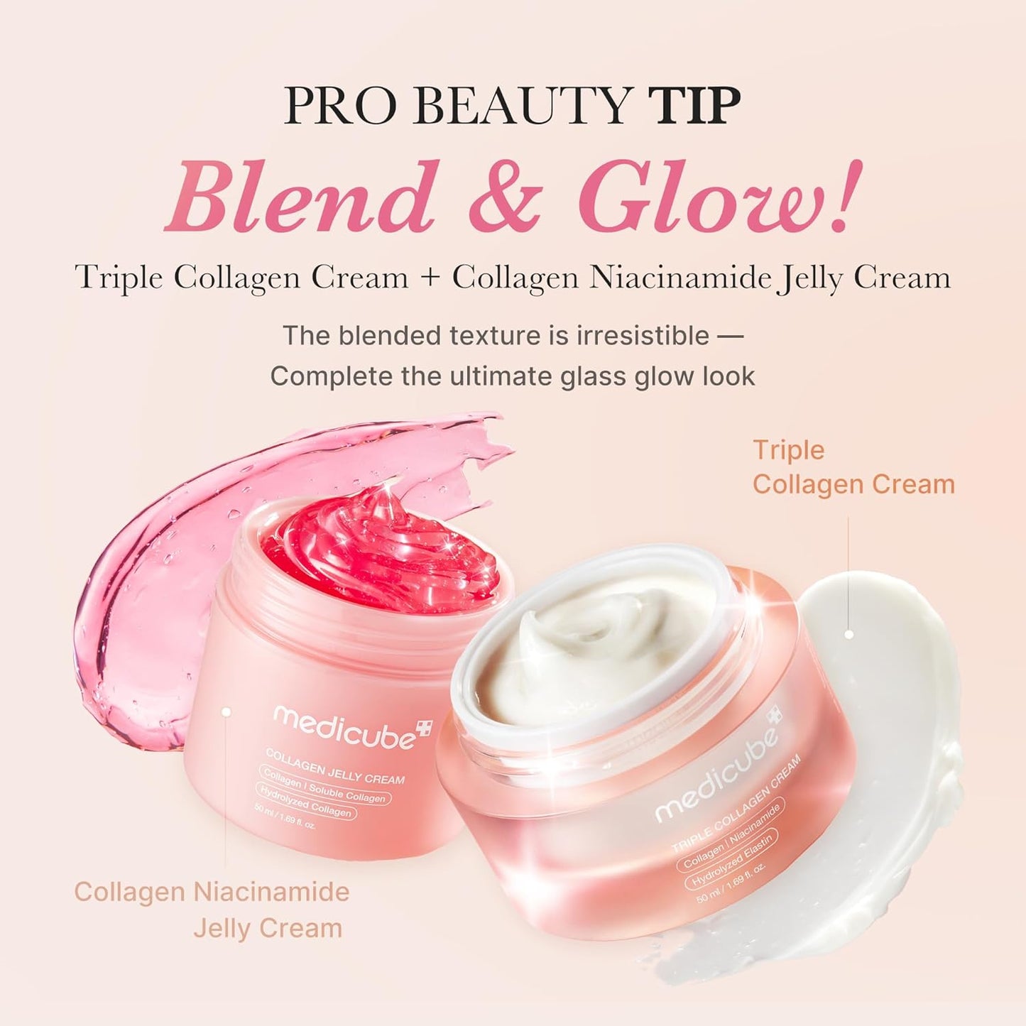 Zermet 1 medicube Triple Collagen Cream - Hydrating & Firming Moisturizer with Hyaluronic Acid, Premium Elastin, Shea Butter - Wrinkle Care & Boosts Elasticity - Korean Skincare, 1.69 oz
