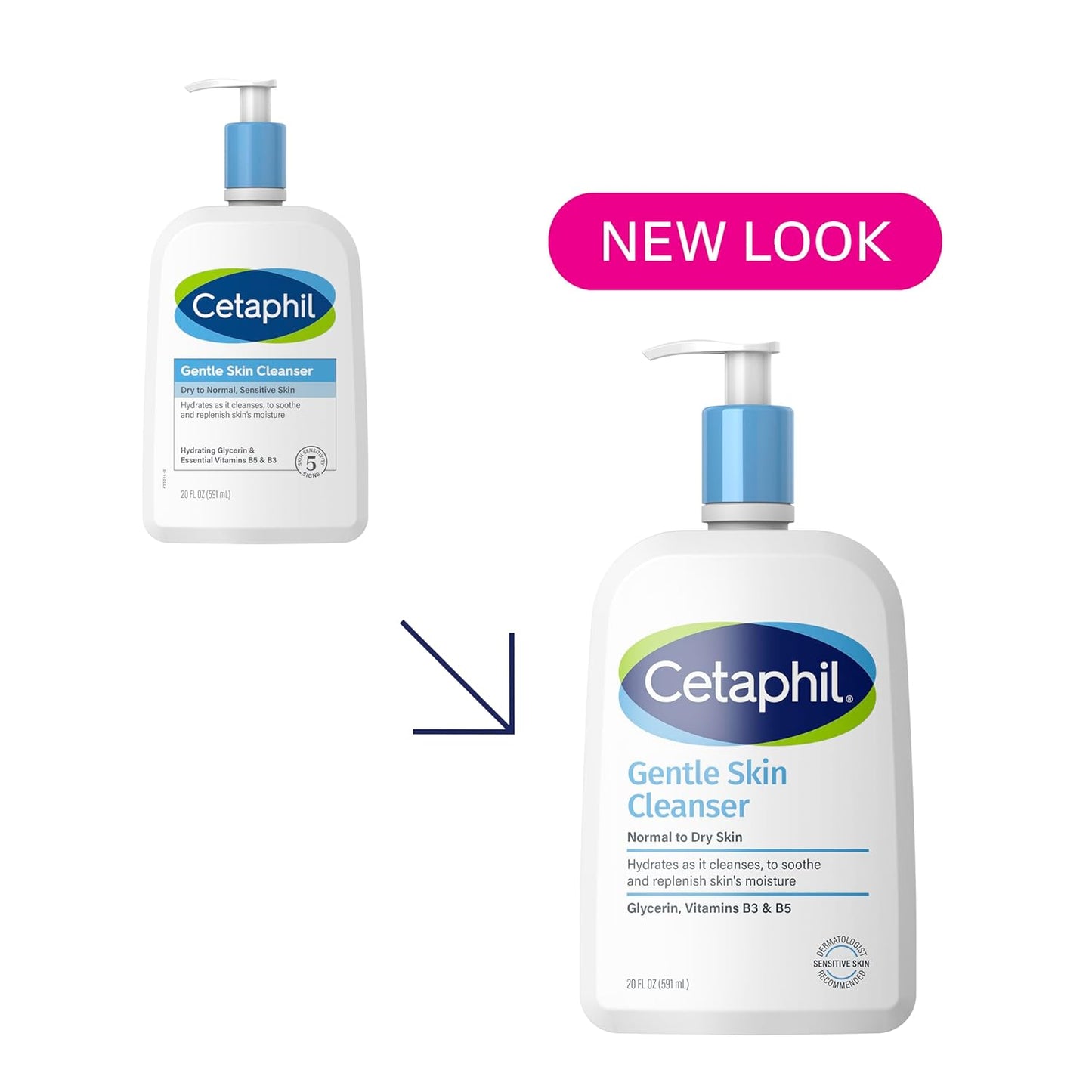 Zermet 1 Cetaphil Face Wash, Hydrating Gentle Skin Cleanser for Dry to Normal Sensitive Skin, 20 oz, Fragrance Free, Soap Free and Non-Foaming