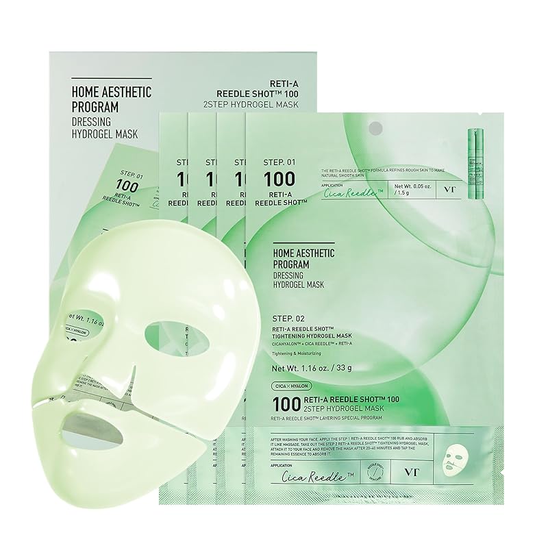 Zermet 1 Zermet 1  Collagen Reedle Shot 100 2-Step Hydrogel Mask(34.5gx4ea), Intensive Firming, Exosome 500Da Collagen, Fine Lines, Overnight Melting Mask, Korean Facial Mask, Pink Collagen