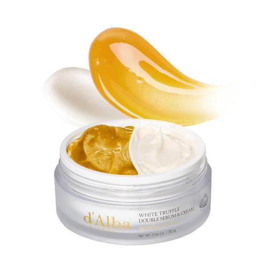 Zermet 1 d'alba Piedmont Italian White Truffle Double Serum & Cream, Vegan Skincare, 2-in-1 Face Moisturizer, Vegan Collagen, Skin Firming and Tightening, Non Comedogenic, Suitable for All Skin Types (2.46 oz)