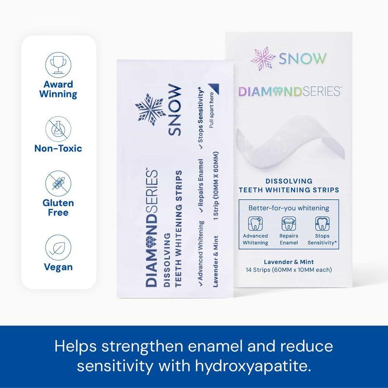 Zermet Diamond Teeth Whitening Strips | Gentle & Enamel Safe White Strips for Teeth Whitening | at Home Dental Hygiene & Tooth Care for a White Smile