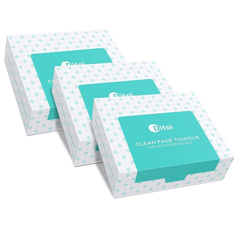 Zermet 1 Face Towels, 10"×12" Disposable Face Towel, Face Towelettes XL, Ultra Soft Makeup Remover Dry Wipes, Thick Face Towel for Sensitive Skin, 50 Count (1 Pack)