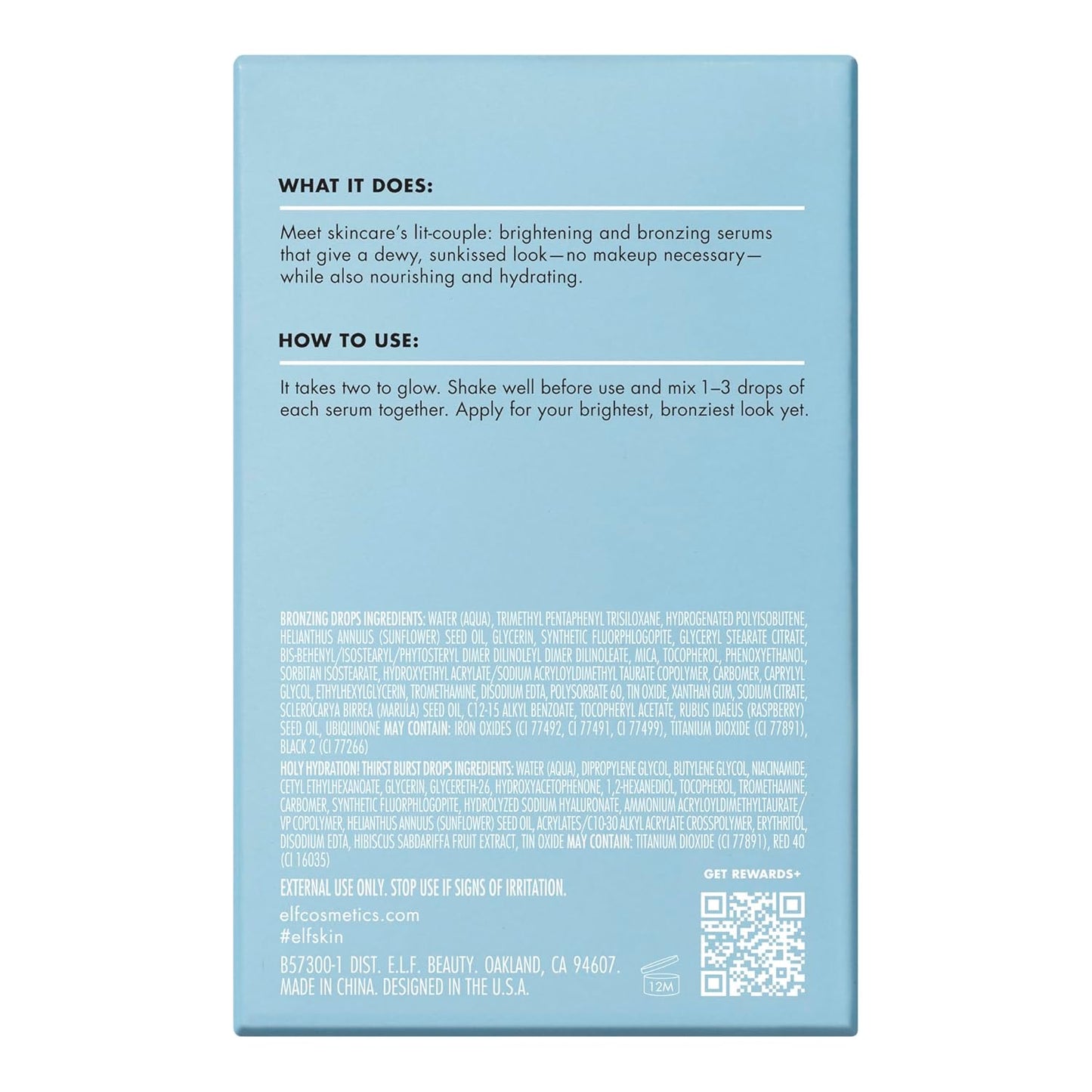 Zermet 1 e.l.f. SKIN The Hottest Drops Duo, Holy Hydration! Thirst Burst & Bronzing Skincare Set, For A Dewy, Sun-Kissed Look, Vegan & Cruelty-Free
