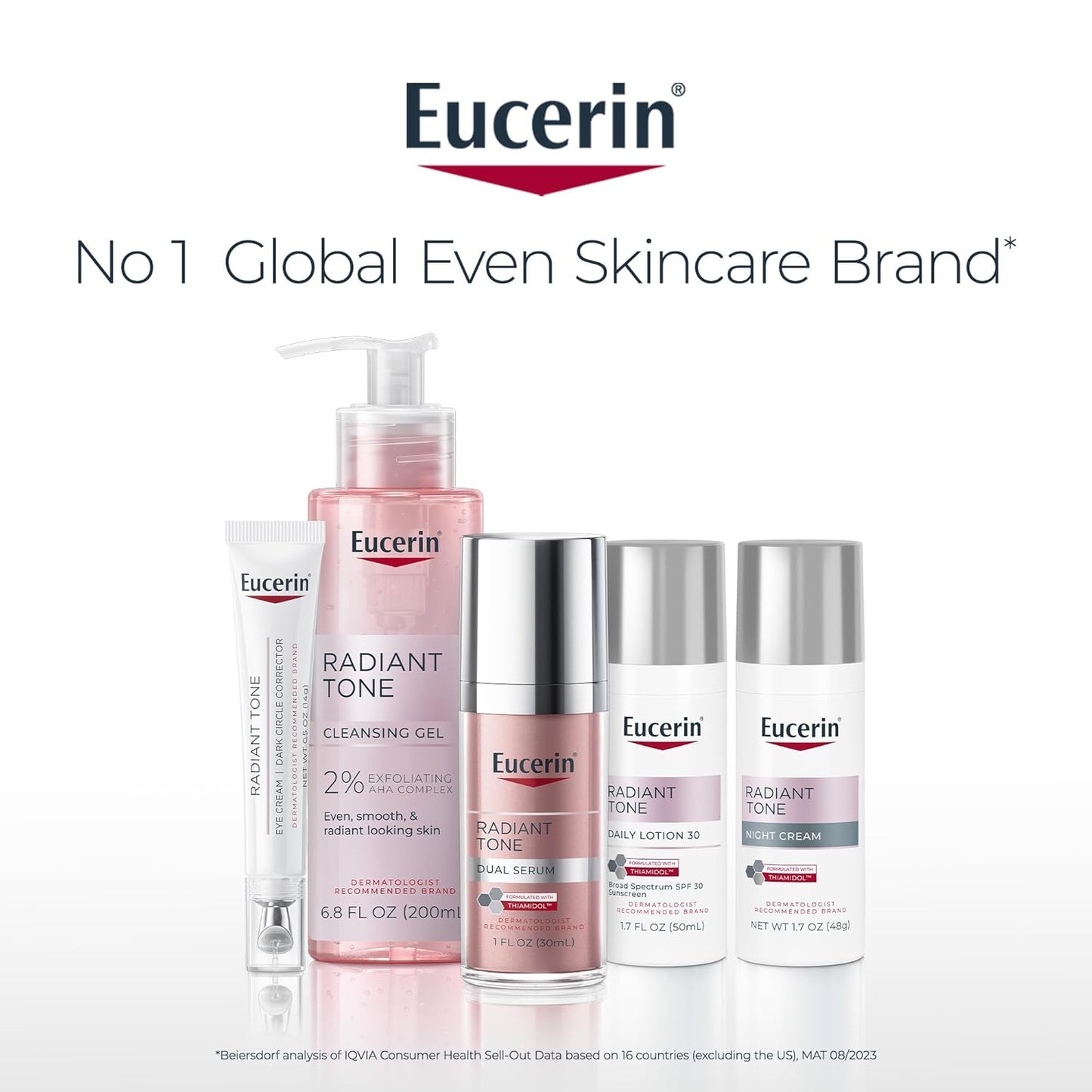 Zermet 1 Eucerin Radiant Tone Face Cleanser Gel with 2% Exfoliating AHA Complex, Gentle Face Wash Improves Skin Clarity and Boosts Radiance, All Skin Types, 6.8 Fl Oz Bottle