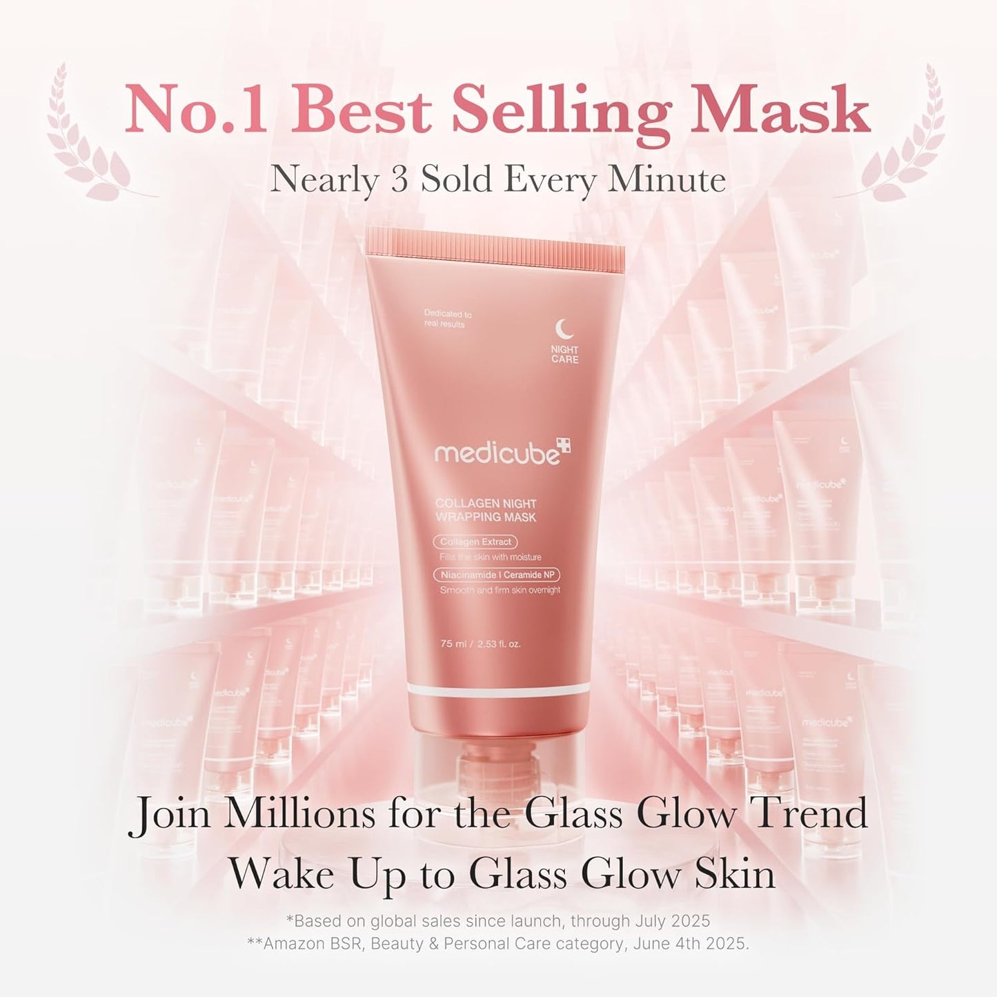 Zermet 1 medicube Collagen Overnight Wrapping Peel Off Facial Mask Pack - Elasticity & Hydration Care, Reduces Sagging & Dullness - Hydrolyzed Collagen For Glowing Skin - Korean Skin Care, 2.53 fl.oz
