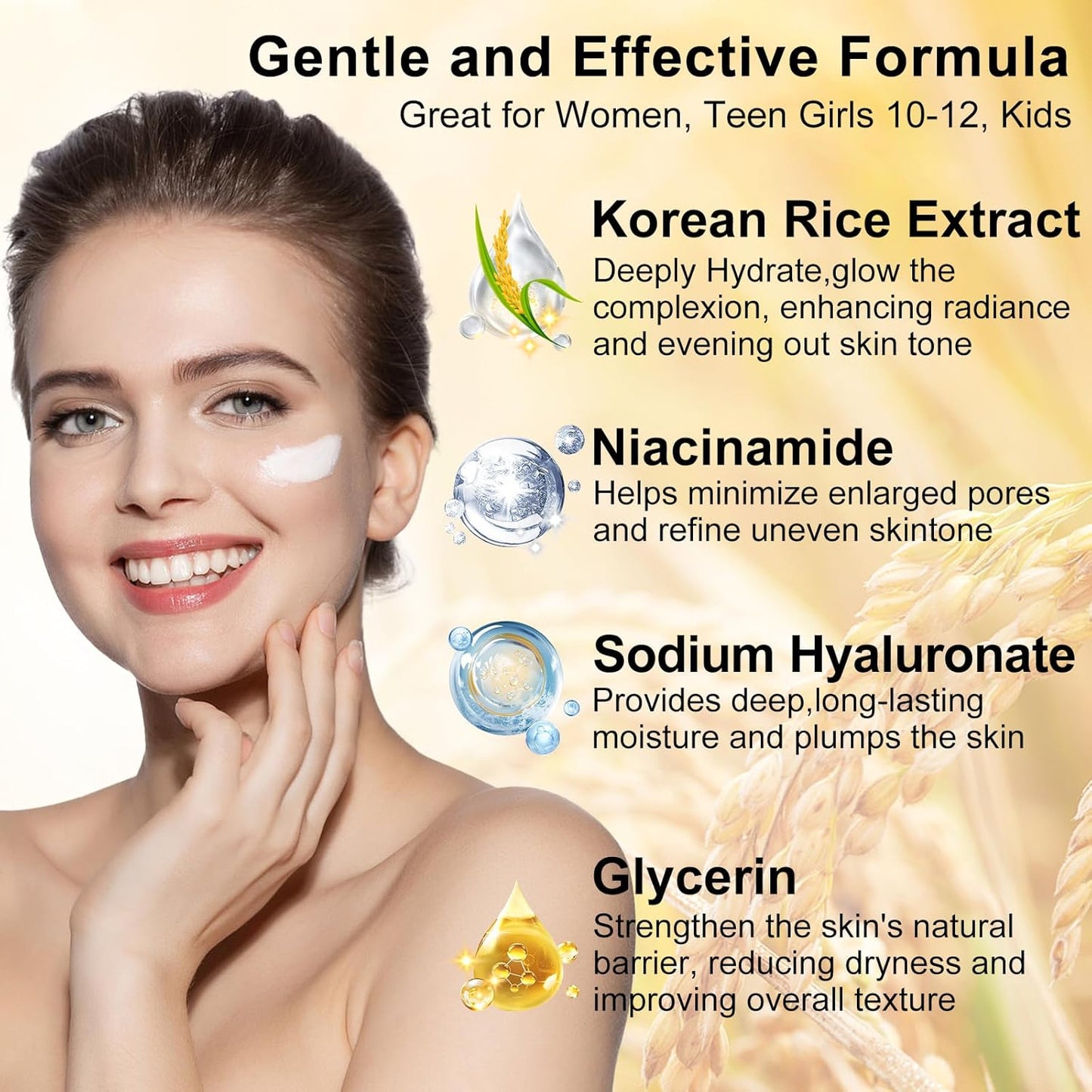 Zermet 1 Skin Care Set,Women Teen Glass Skincare Rice Water Hydrate Glow Repair Anti-Aging Facial Routine Kit Gift Set for Womens Mom Wife Teenager Girl Birthday Trendy Stuff Christmas Gifts Stocking Stuffers