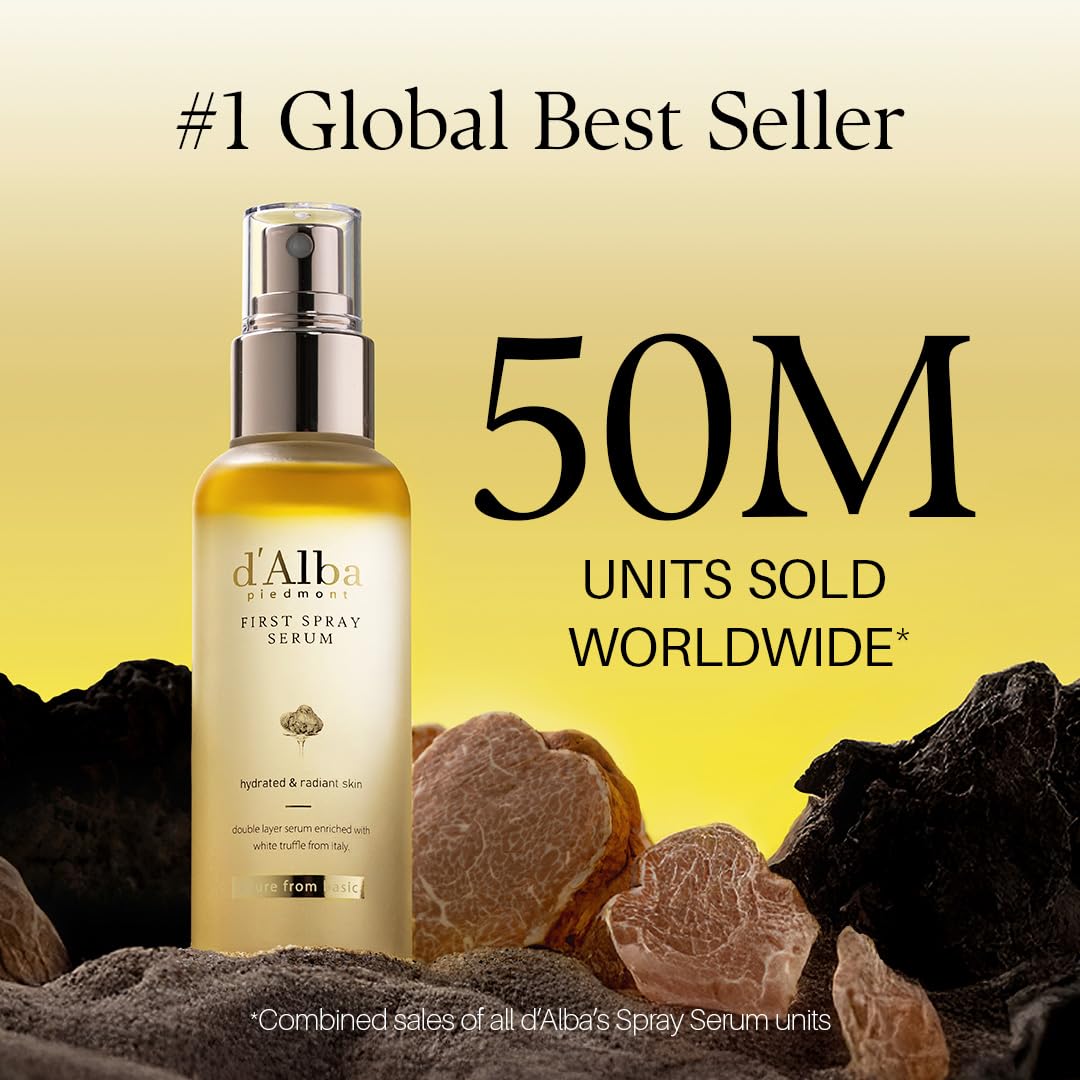 Zermet 1 d'alba Piedmont Italian White Truffle First Spray Serum, Vegan Skin Care, Light-weight Face Moisturizer, Glow Serum for Radiant Skin, Non Comedogenic, All In One Mist, Korean Skin Care (3.38 fl oz.)
