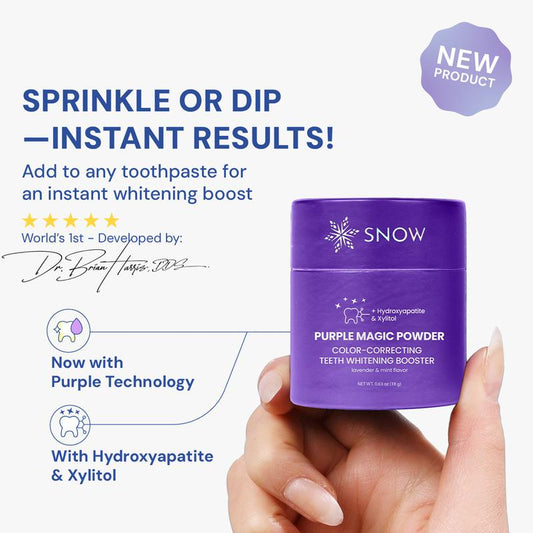 Zermet Purple Brightening Toothpaste Booster Powder with Hydroxyapatite | World’s First Color-Correcting Powder | Purple Stain Removal | Lavendar Flavour