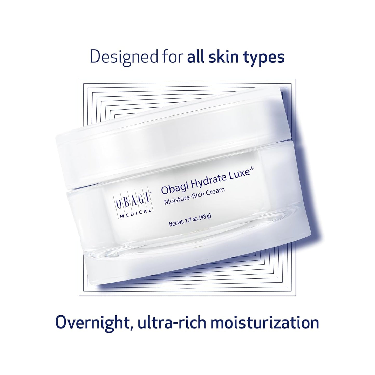 Zermet 1 Obagi Hydrate Luxe Ultra-Rich Moisturizer – Non-Comedogenic with Tara Seed Extract and Biomimetic Peptides – Night Face Cream for Dry, Sensitive, or Aging Skin