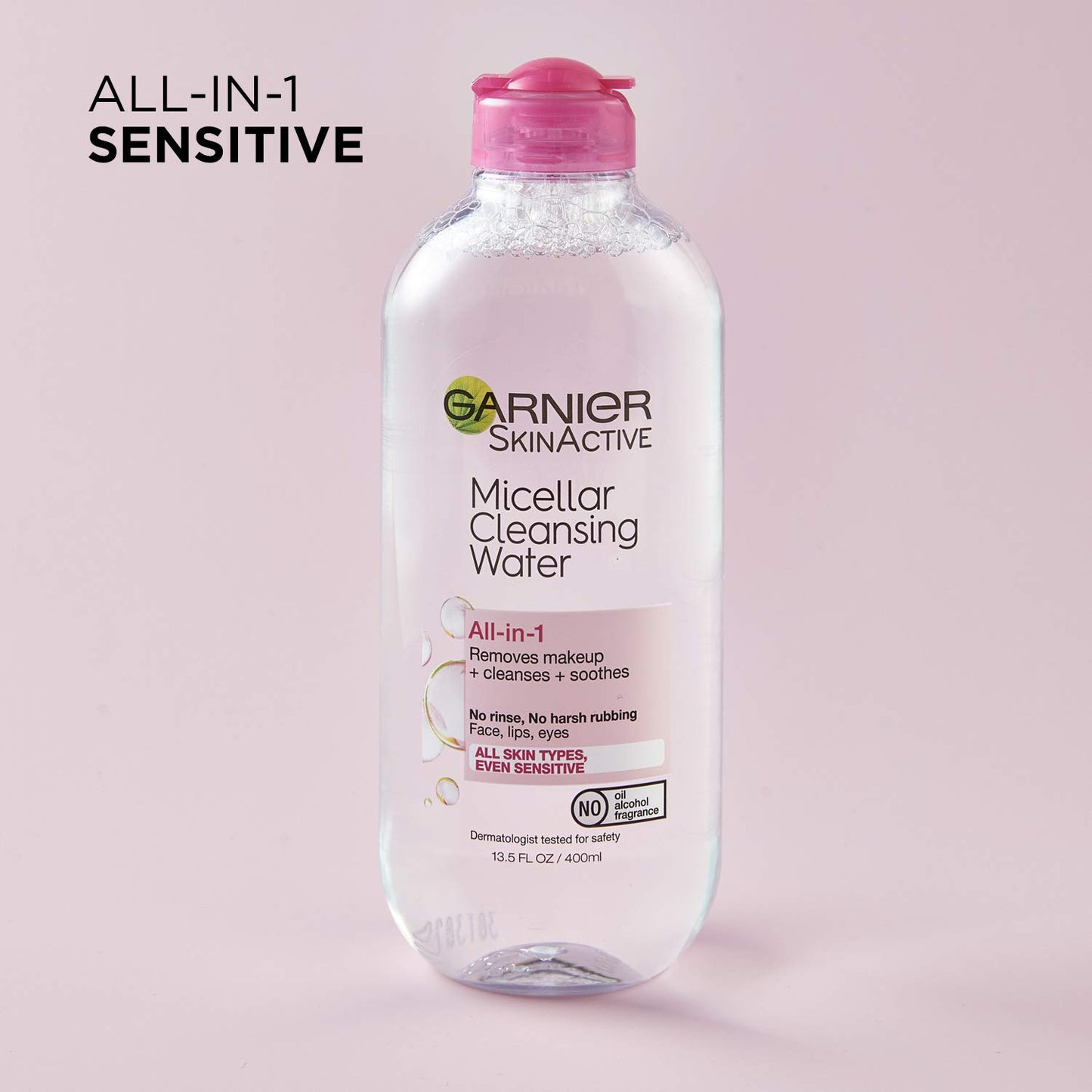 Zermet 1 Garnier Micellar Water, Hydrating Facial Cleanser & Makeup Remover, Suitable for Sensitive Skin, Vegan, Cruelty Free, 13.5 Fl Oz (400mL), 1 Count