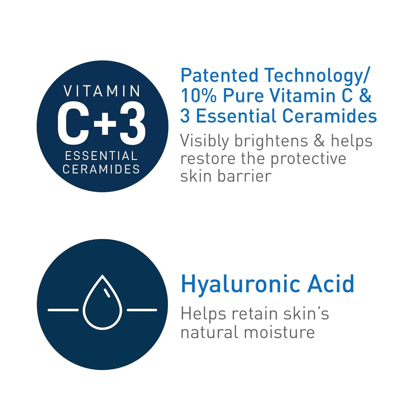 Zermet 1 CeraVe Vitamin C Serum with Hyaluronic Acid, Skin Brightening Serum for Face with 10% Pure Vitamin C, Fragrance Free, 1 Fl. Oz