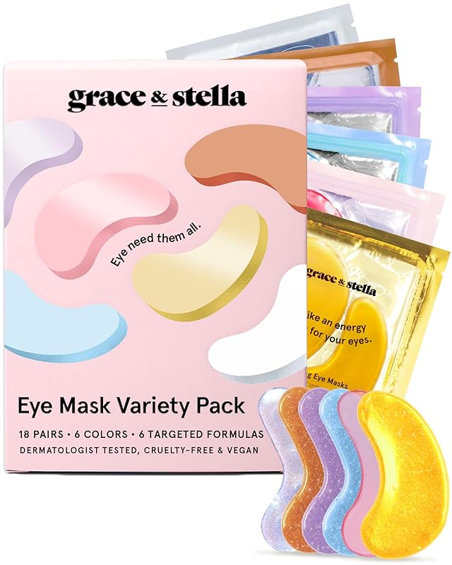 Zermet 1 grace & stella Retinol Under Eye Patches for Puffy Eyes and Dark Circles - Restoring Gel Under Eye Masks with Hyaluronic Acid - Vegan Cruelty-Free Skincare, Birthday Gifts for Women (Purple, 24 Pairs)