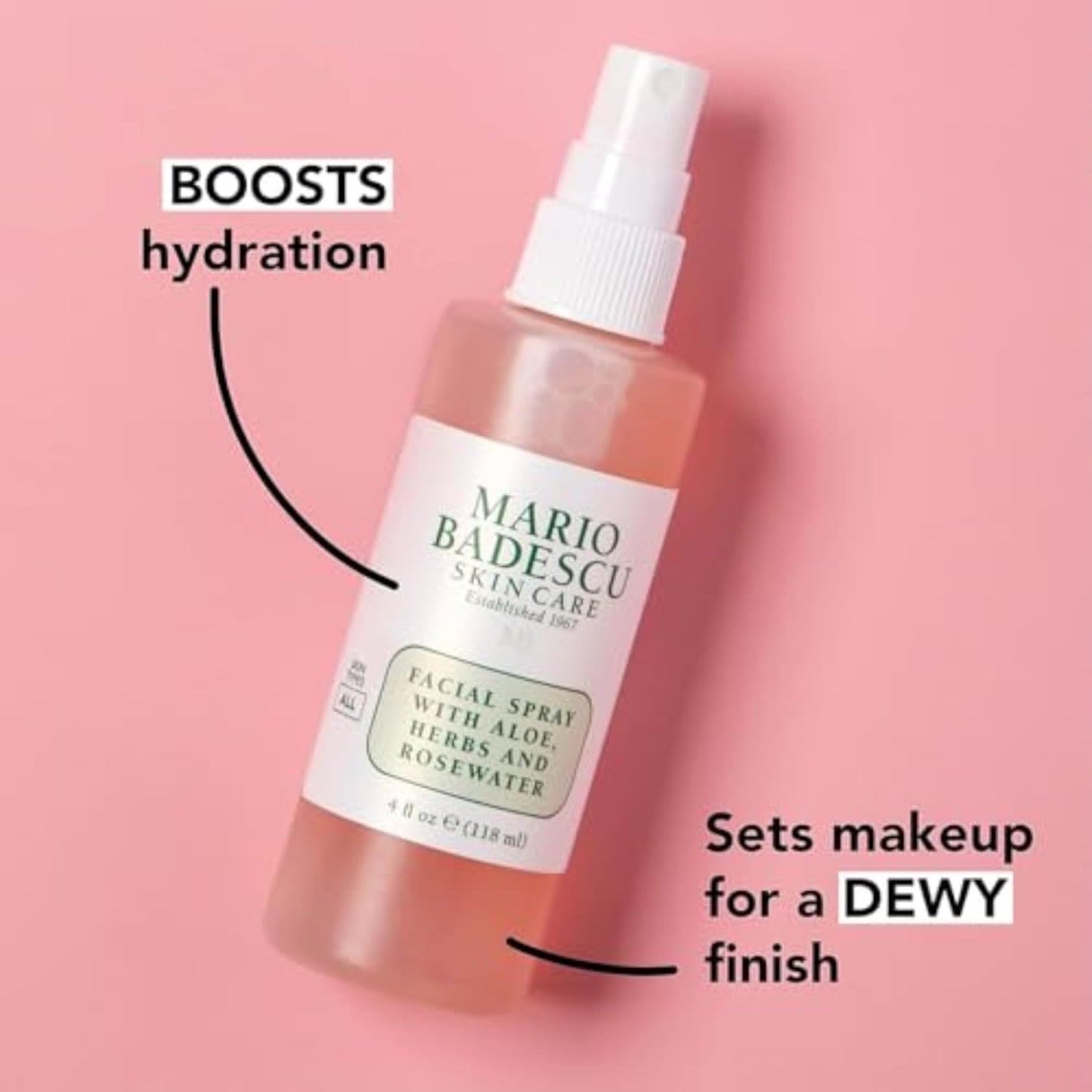 Zermet 1 Mario Badescu Facial Spray with Aloe, Herbs and Rose Water for All Skin Types, Face Mist that Hydrates, Rejuvenates & Clarifies