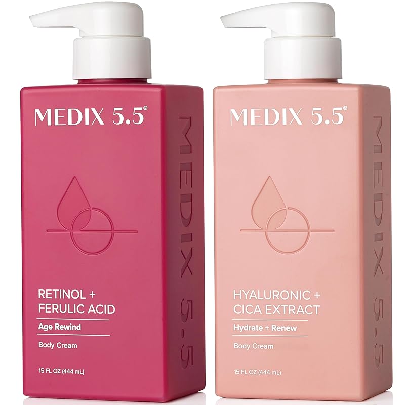 Zermet 1 Medix 5.5 Retinol Body Lotion Firming Moisturizer | Crepey Skincare Treatment | Retinol Body Cream | Anti Aging Firming Cream For Women Targets Look Of Crepe Skin, Wrinkles, & Sagging Skin, 15 Fl Oz