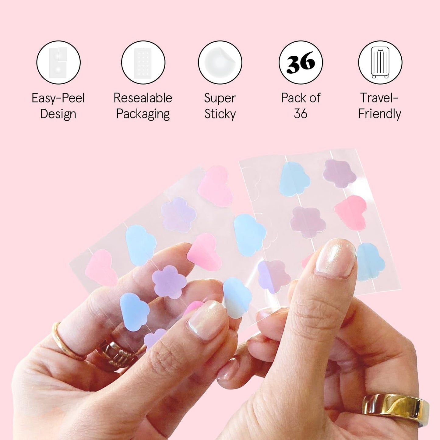 Zermet 1 grace & stella Award Winning Pore Strip - Pimple Patches for Face - Hydrocolloid Acne Patches - Absorbs Zits, Reduces Redness - Cute Patches Dermatologist-Tested, Vegan (Multishape, 36 Count)