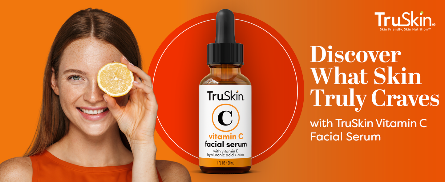 Zermet 1 TruSkin Vitamin C Serum For Face – Anti Aging Face Serum with Vitamin C, Hyaluronic Acid, Vitamin E – Brightening Formula – Improve Appearance of Dark Spots, Tone, Fine Lines & Wrinkles, 1 Fl Oz