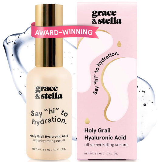 Zermet 1 grace & stella Award Winning Hyaluronic Acid Serum (50ml/1.7 fl oz) Hydrating Hyaluronic Acid Serum for Face - Acido Hialuronico for Women - Remove Fine Lines, Wrinkles, Anti Aging - Vegan Skincare