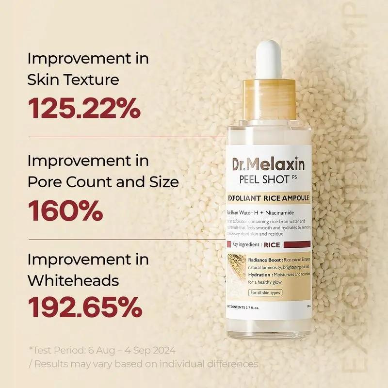 Peel Shot Glow Rice Ampoule Duo -Serums for Brightening, Exfoliating, andMoisturizing -Suitable for All Skin Types