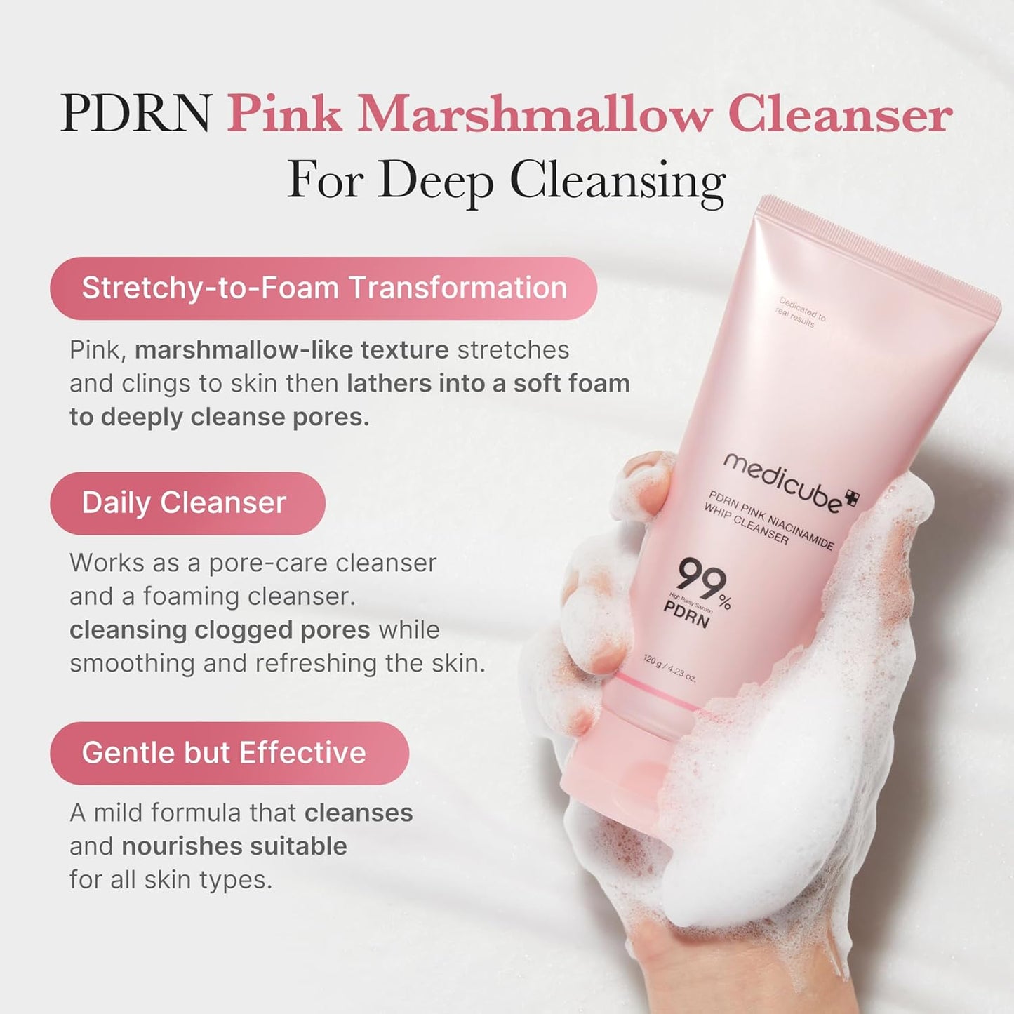 Zermet 1 medicube Zermet 1  Marshmallow Whip Cleanser | Face Wash, Cleansing Foam for Pore Care & Uneven Skin Tone | Gentle Daily Deep Cleansing | Hydrating and Nourishing Facial Cleanser | Korean Skincare