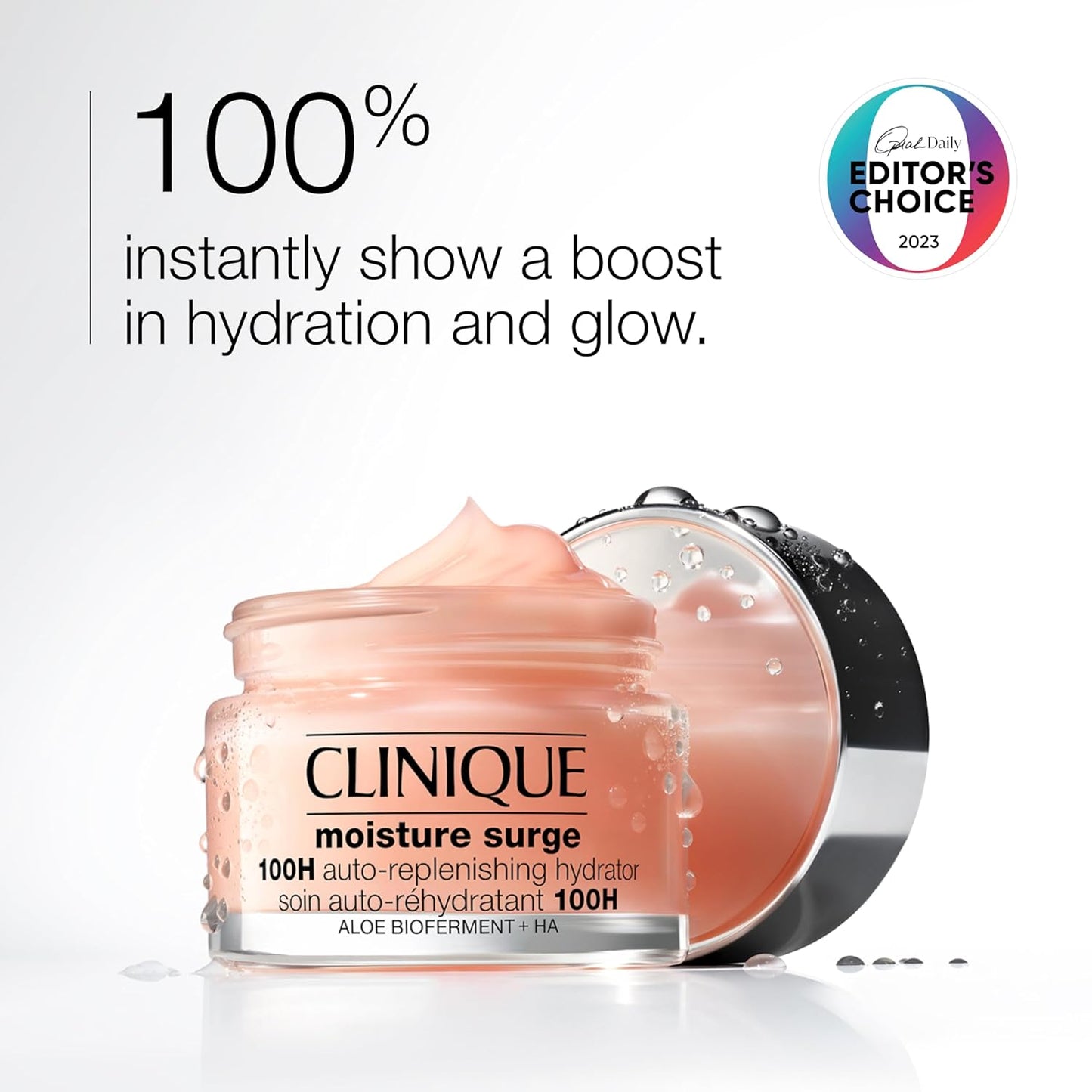 Zermet 1 Clinique Moisture Surge 100H Auto-Replenishing Hydrator Oil Free Face Moisturizer | With Hyaluronic Acid, Aloe Bioferment and Vitamins C + E | For All Skin Types | Hydrating + Moisturizing
