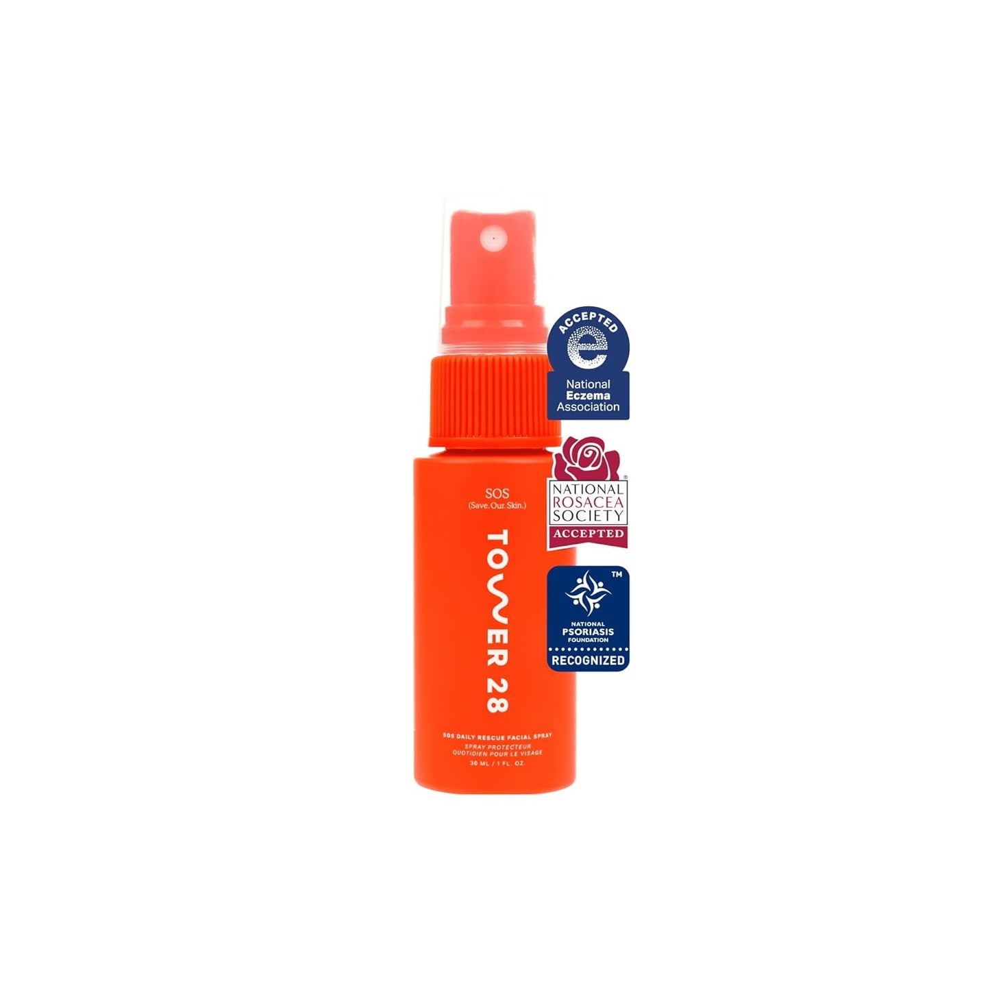 Zermet 1 Tower 28 SOS Daily Rescue Facial Spray for Sensitive Skin, Hypochlorous Acid Spray Helps Reduce Redness and Breakouts, Travel Size Toner for Face, 1 FL Oz
