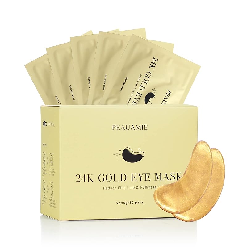 Zermet 1 Under Eye Patches Gold and Hyaluronic Acid for puffy eyes,Rose Eye Masks for Dark Circles and Puffiness skin care Smooth Wrinkles products 30 Pairs