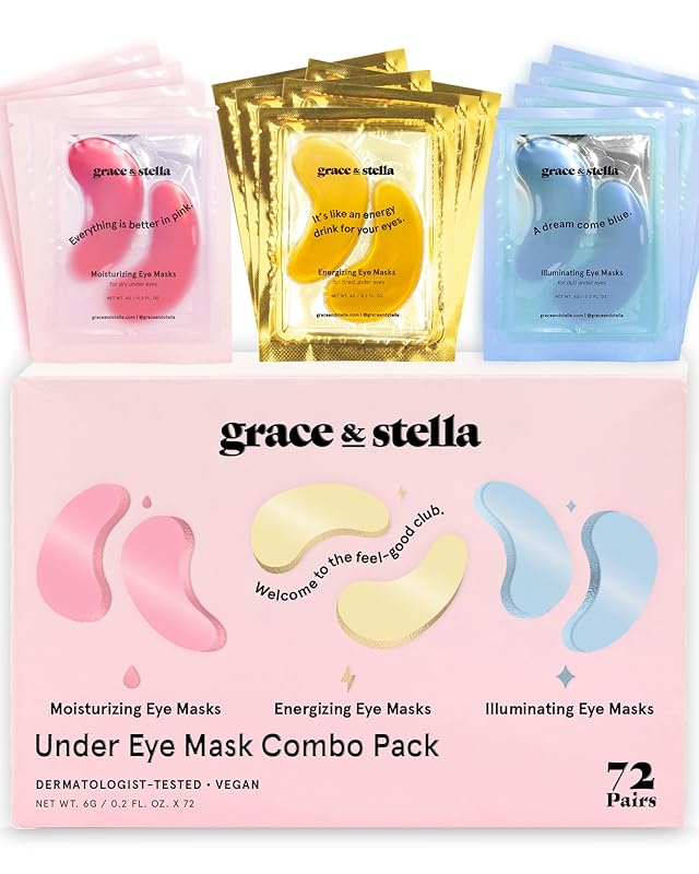 Zermet 1 grace & stella Under Eye Patches (12 pairs) Eye Masks for Puffy Eyes and Dark Circles - Birthday Gifts for Women, Bachelorette Party Favors, Bridesmaid, Self Care and Relaxation Gifts for Her - Vegan