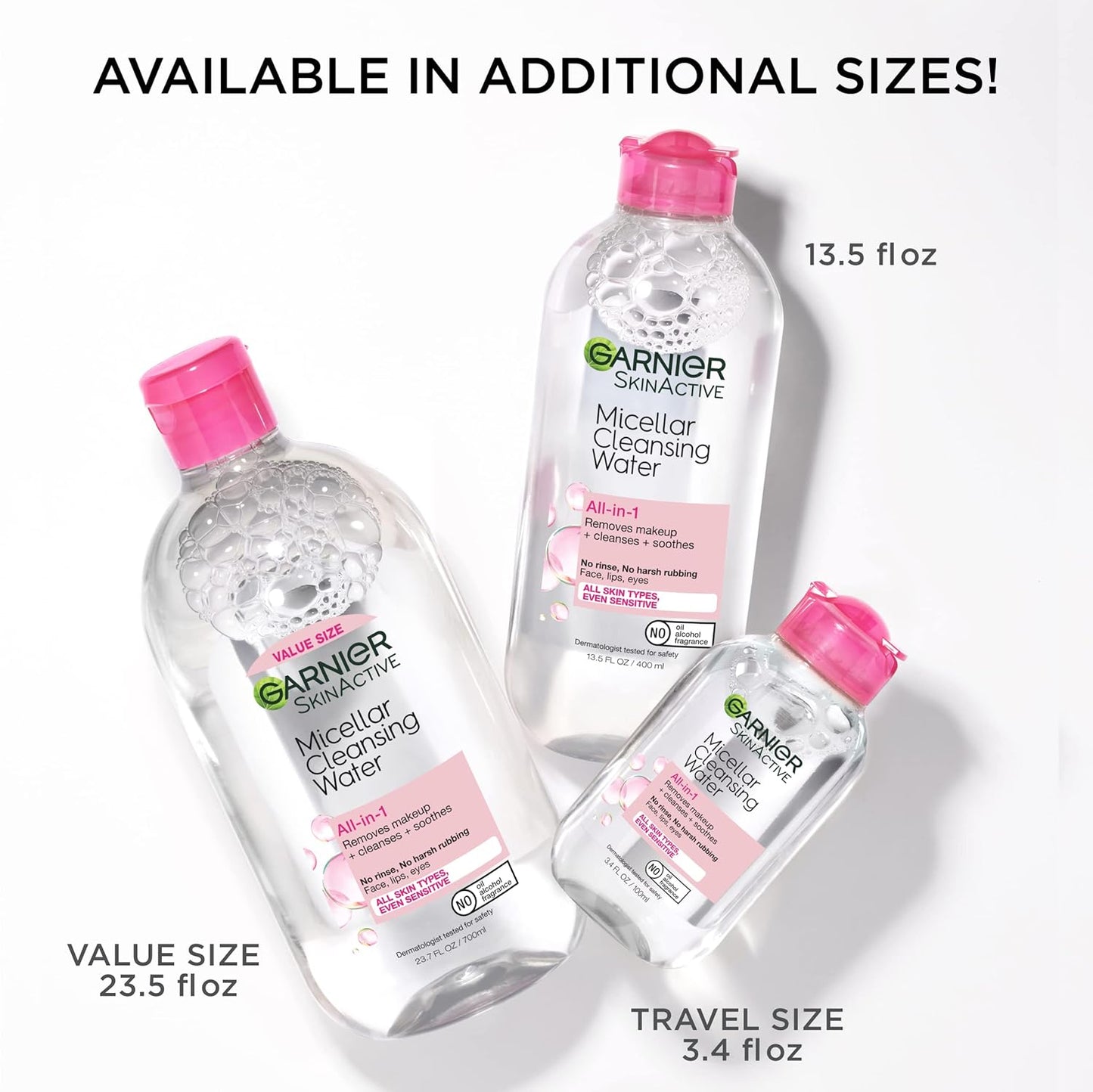 Zermet 1 Garnier Micellar Water, Hydrating Facial Cleanser & Makeup Remover, Suitable for Sensitive Skin, Vegan, Cruelty Free, 13.5 Fl Oz (400mL), 1 Count