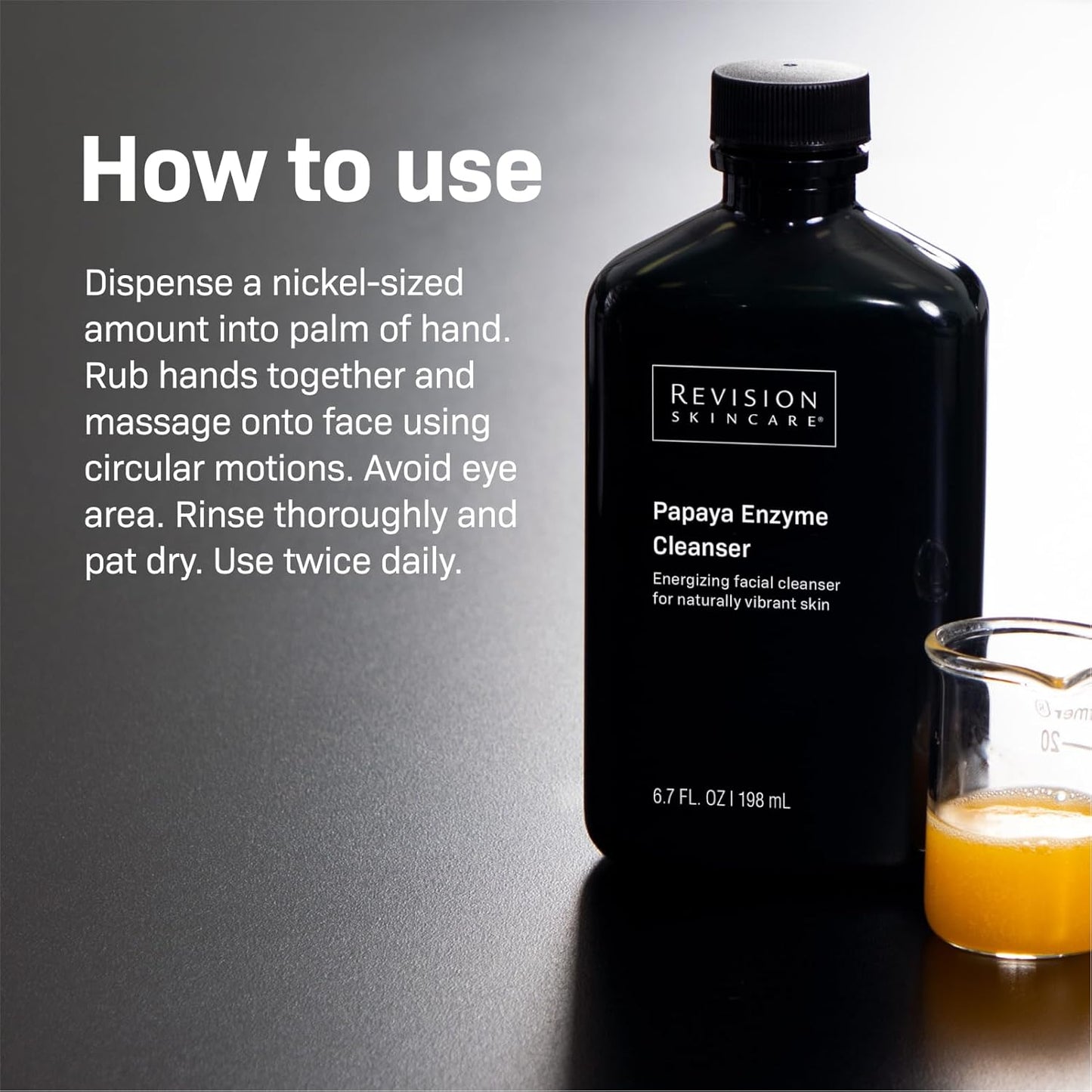 Zermet 1 Revision Skincare Papaya Enzyme Cleanser, Energizing Facial Cleanser with Salicylic Acid, Soothing and Exfoliating