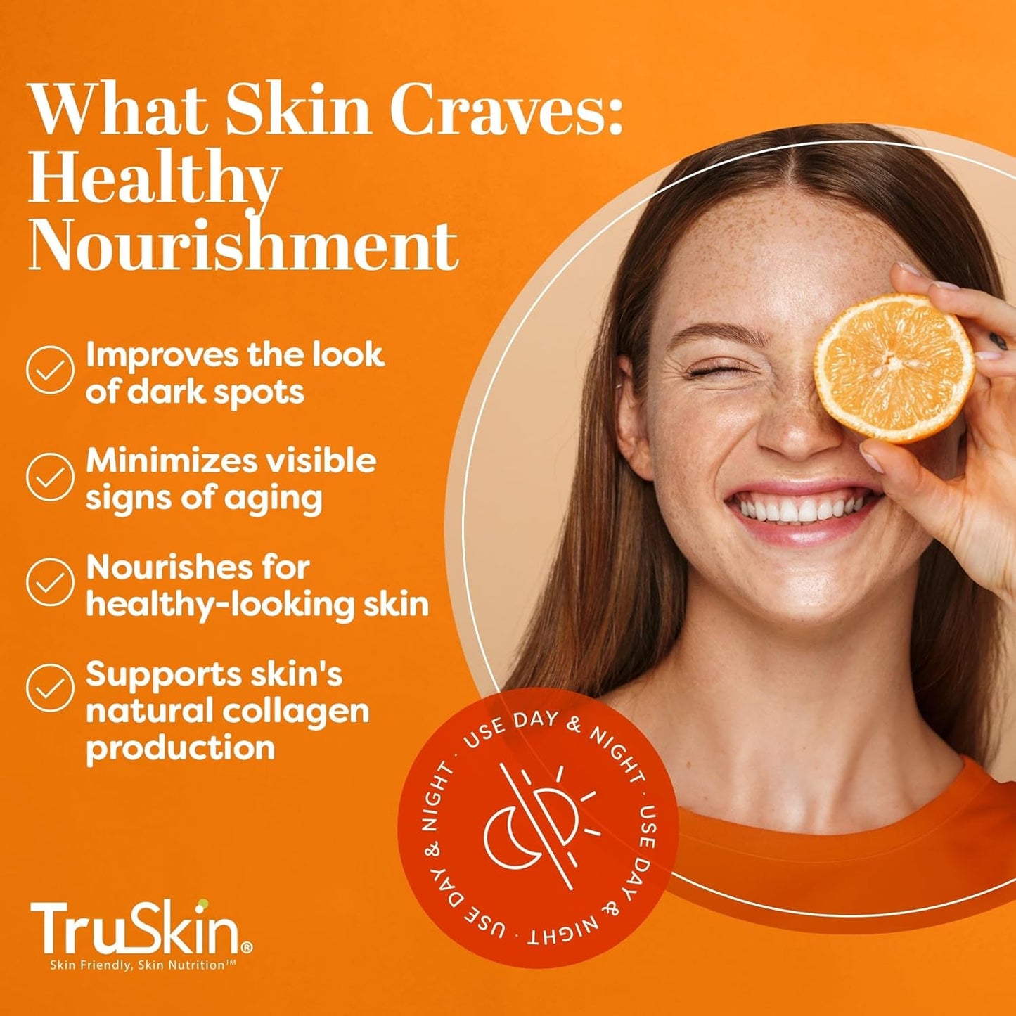 Zermet 1 TruSkin Vitamin C Serum For Face – Anti Aging Face Serum with Vitamin C, Hyaluronic Acid, Vitamin E – Brightening Formula – Improve Appearance of Dark Spots, Tone, Fine Lines & Wrinkles, 1 Fl Oz