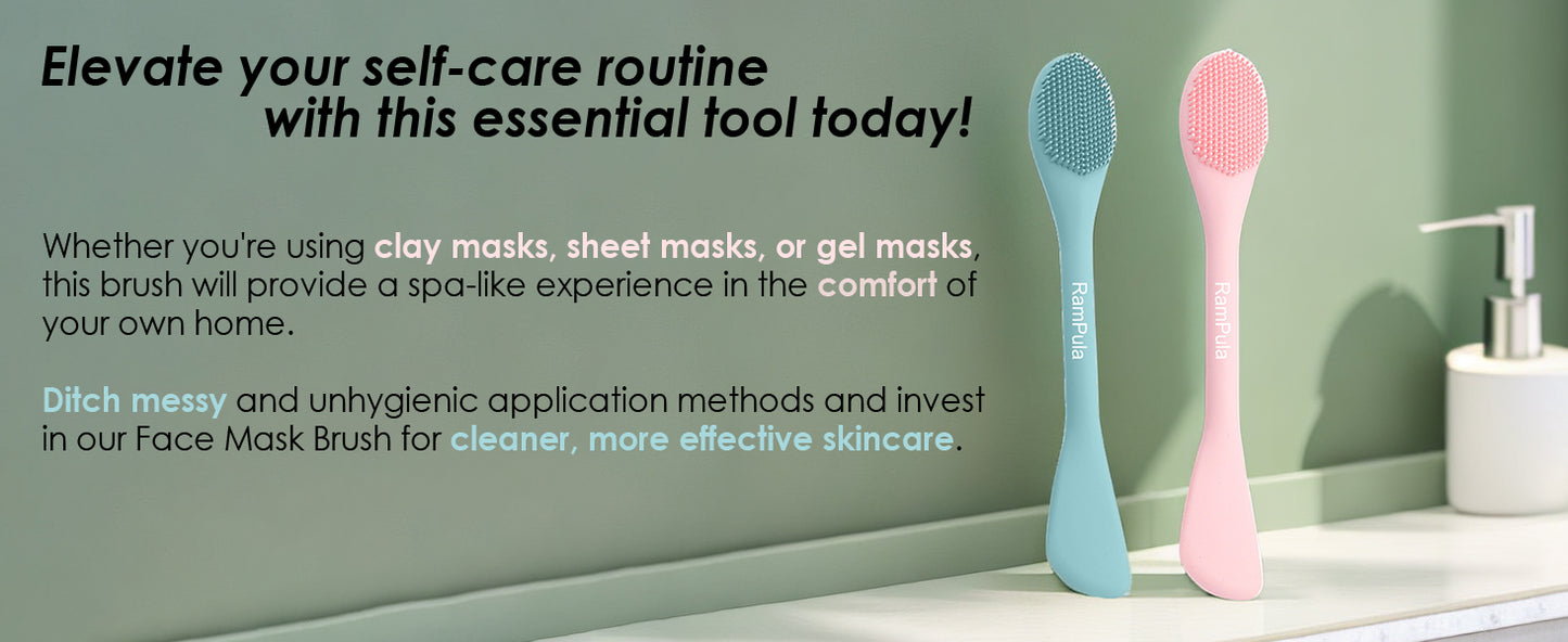 Zermet 1 Facial Cleansing Brush, 2 in 1 Silicone Face Mask Brush & Face Scrubber, For Exfoliating, Massaging, Remove Blackheads, Makeup Skincare Removal, Applicator for Mud, Clay, Body Lotion, DIY Mask