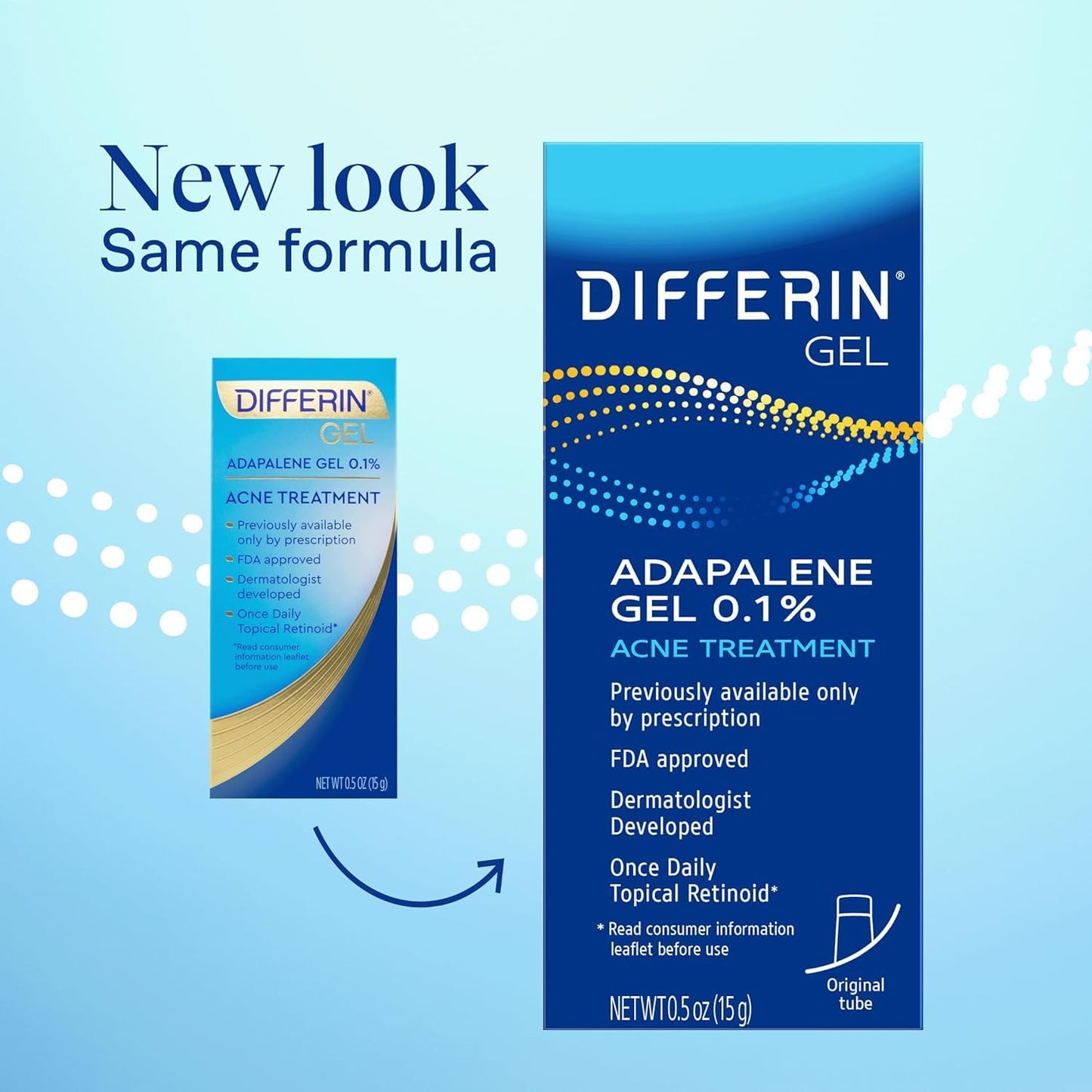 Zermet 1 Differin Acne Treatment Gel, 30 Day Supply, Retinoid Treatment for Face with 0.1% Adapalene, Gentle Skin Care for Acne Prone Sensitive Skin, 15g Tube (Packaging May Vary)