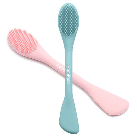 Zermet 1 Facial Cleansing Brush, 2 in 1 Silicone Face Mask Brush & Face Scrubber, For Exfoliating, Massaging, Remove Blackheads, Makeup Skincare Removal, Applicator for Mud, Clay, Body Lotion, DIY Mask