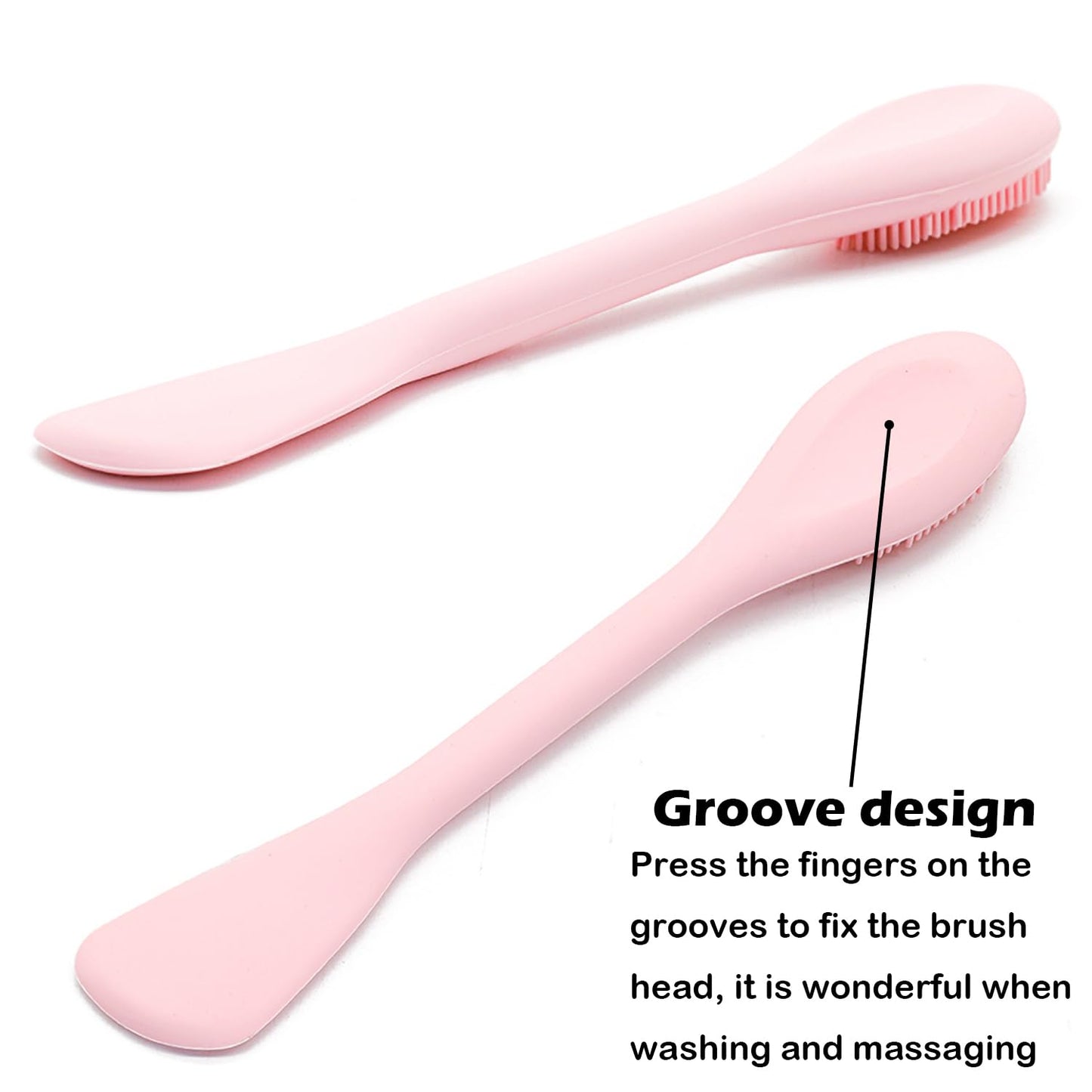 Zermet 1 Facial Cleansing Brush, 2 in 1 Silicone Face Mask Brush & Face Scrubber, For Exfoliating, Massaging, Remove Blackheads, Makeup Skincare Removal, Applicator for Mud, Clay, Body Lotion, DIY Mask