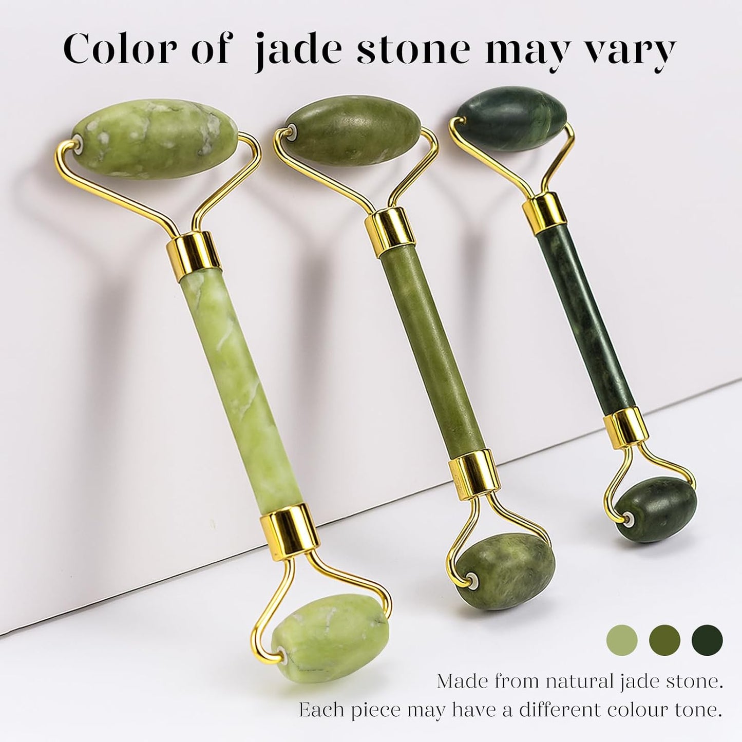 Zermet 1 BAIMEI IcyMe Gua Sha & Jade Roller Facial Tools Face Roller and Gua Sha Set for Puffiness and Redness Reducing Skin Care Routine, Self Care Gift for Men Women - Green