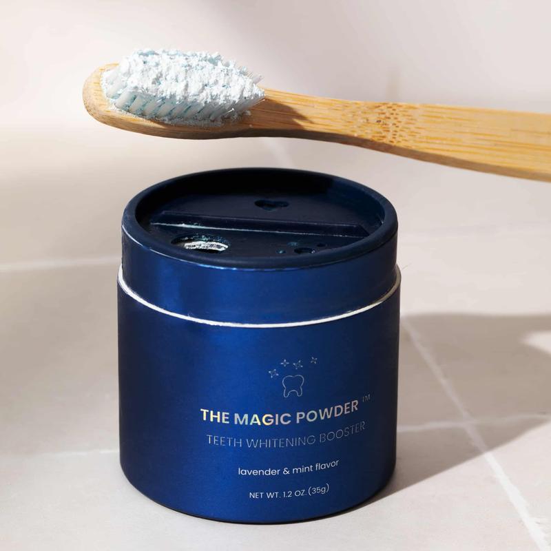 SNOW Magic Powder + 14ct Diamond Dissolving Strips | Adds Whitening Effects to Any Toothpaste | Infused with Calcium Carbonate for White Teeth | Lavender & Mint