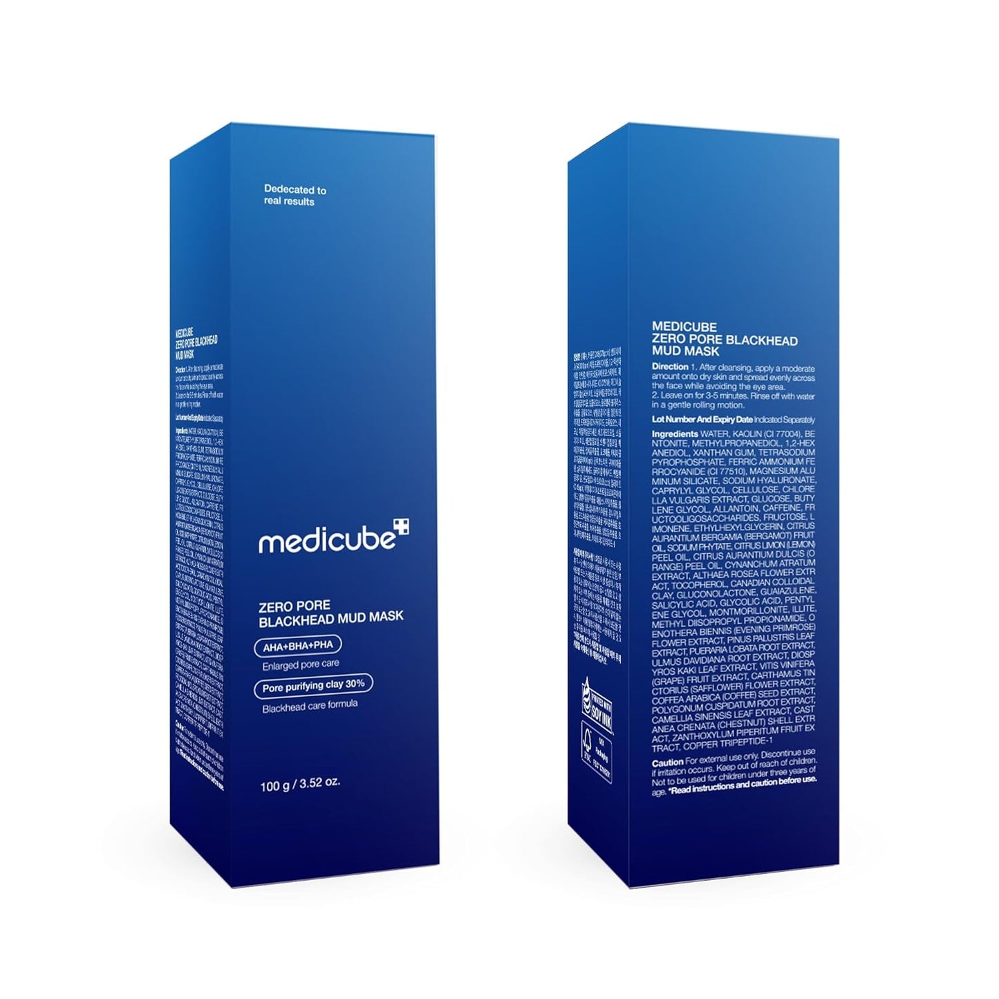 Zermet 1 Medicube Zero Pore Blackhead Mud Facial Mask - Skin Cooling & Pore Tightening - 3 Minute Quick Dry Formula with AHA, BHA, PHA, and Pore-Purifying Clay - Korean Mud Mask 3.52 oz