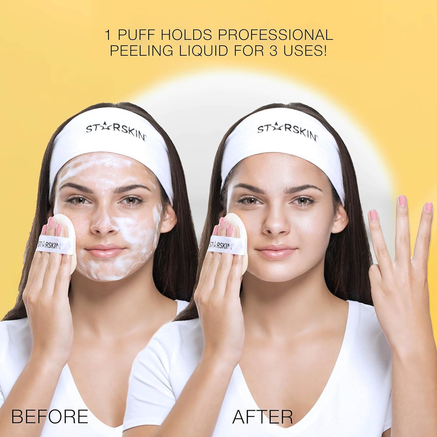 Zermet  Glowstar, Facial Radiance Pads with Lactic and Glycolic Acid, AHA Exfoliant infused with Vitamin C Serum, Face Peeling Puff, Optimal for Soft Scrub, K Beauty Skincare